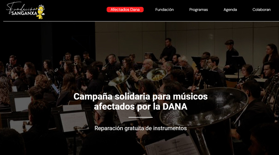 Campaña solidaria de la Fundación Sanganxa para músicos afectados por la DANA